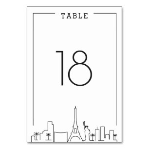 Las Vegas Deco Skyline Wedding   Table Number