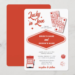 Las Vegas Destination Casino Lucky in Love Wedding Invitation