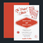 Las Vegas Destination Perfect Match Wedding Invitation<br><div class="desc">A unique hand drawn Las Vegas Casino themed wedding "the perfect match" design. A modern destination Las Vegas, Nevada wedding theme featuring playing cards, casino gambling themed illustrations. A red and white Las Vegas wedding invitation design ideal for casino themed weddings. Matching wedding stationery items and other wedding invite formats...</div>