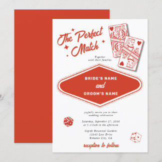 Las Vegas Destination Perfect Match Wedding Invitation