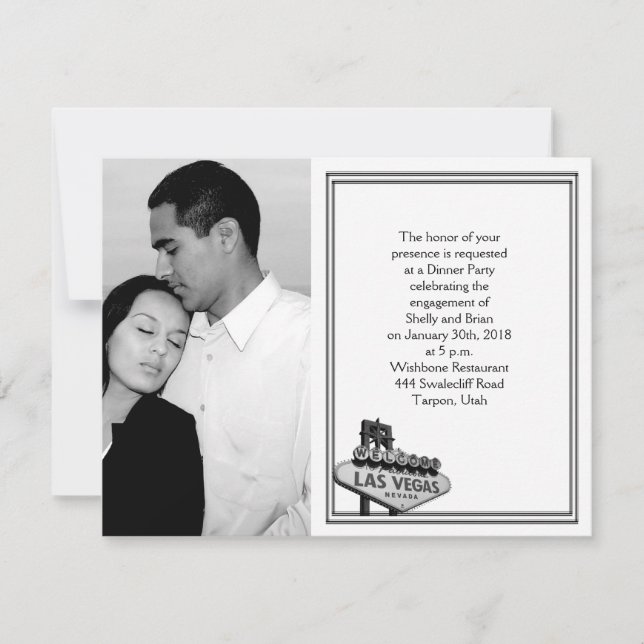 Las Vegas Destination Wedding Engagement Invitation (Front)
