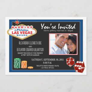 Las Vegas Destination Wedding Invitation (blue)