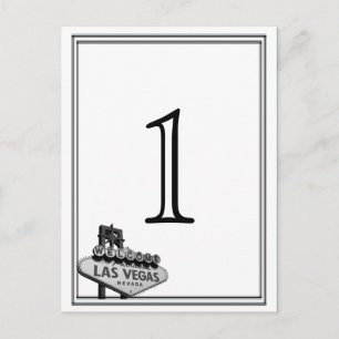 Las Vegas Destination Wedding Table Number Postcard