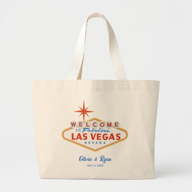 Las Vegas Destination Wedding Welcome  Large Tote Bag (Front)