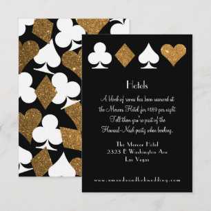 Las Vegas Destiny Gold Glitter Hotel Invitation