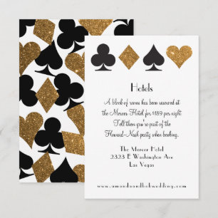 Las Vegas Destiny Gold Glitter Information Invitation