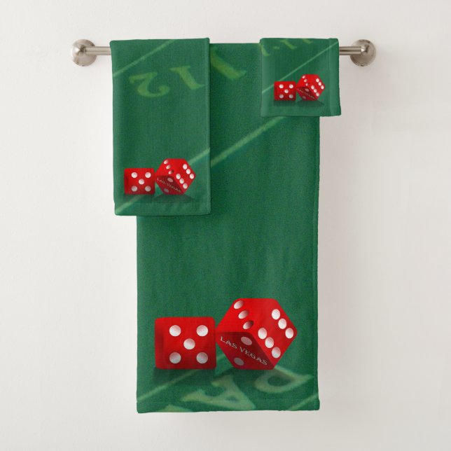 Las Vegas Dice on Craps Table Bath Towel Set (Insitu)