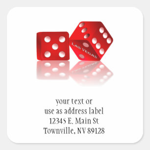 Las Vegas Dice Square Sticker