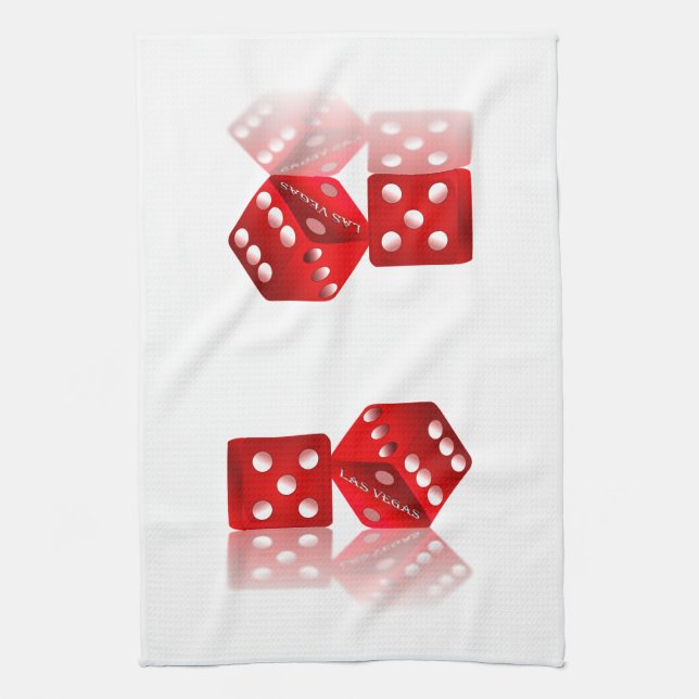 Las Vegas Dice Tea Towel (Vertical)
