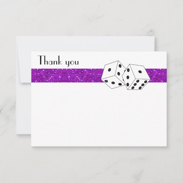 Las Vegas Dice Theme Flat Thank You Purple (Front)