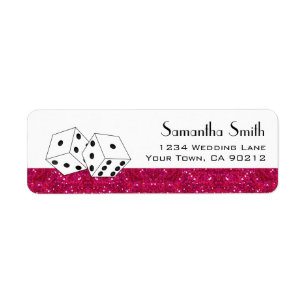 Las Vegas Dice Theme Hot Pink Faux Glitter