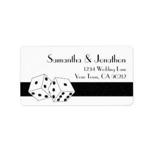 Las Vegas Dice Theme White and Black Label