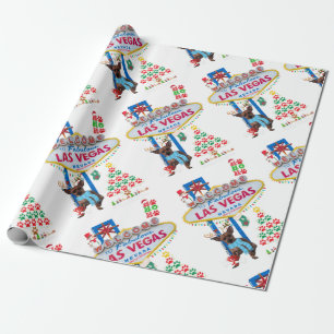 Las Vegas Doggy Merry Christmas Wrapping Paper