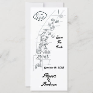 Las Vegas Doodle Map Save the Date