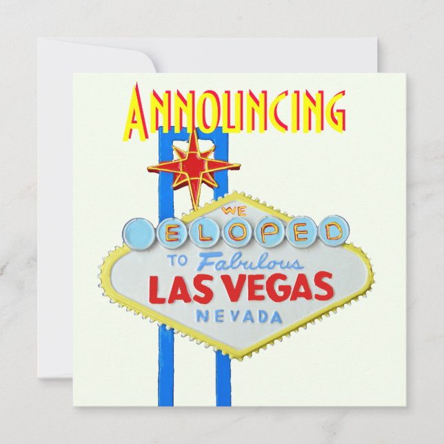 Las Vegas Elope  Wedding Announcement (Front)