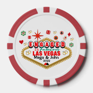 Las Vegas Engaged Celebration Couple Matching T-Sh Poker Chips