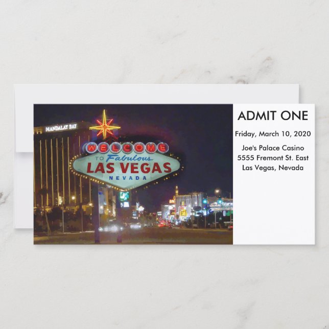 Las Vegas Event Admission Ticket (Front)