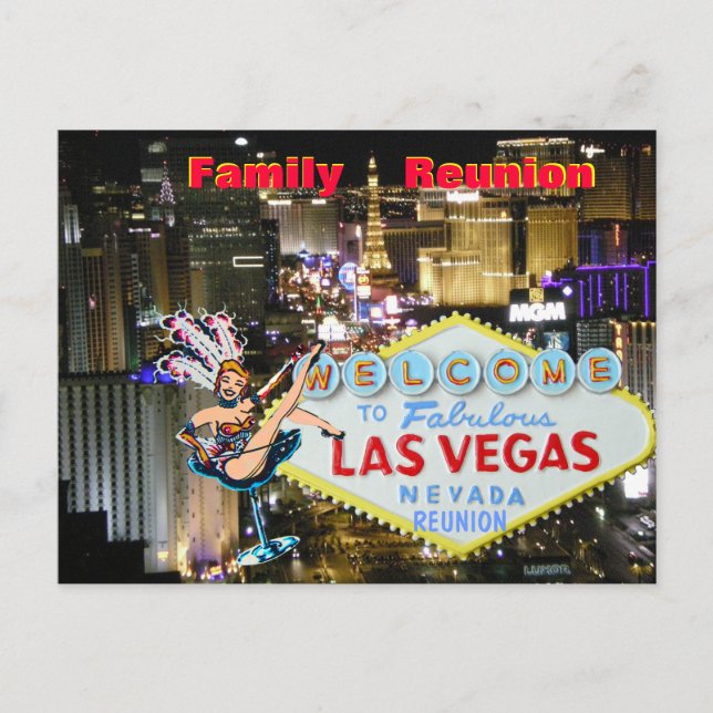 Las Vegas Family Reunion Invitation Postcard (Front)