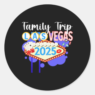 Las Vegas Family Trip 2025 Matching Family Vacay B Classic Round Sticker