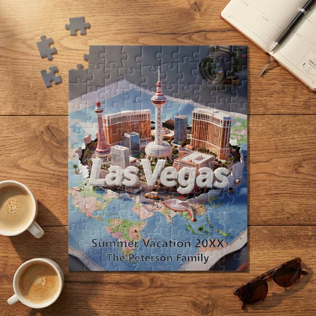 Las Vegas Family Vacation 3D Trip Souvenir Jigs Jigsaw Puzzle (Creator Uploaded)
