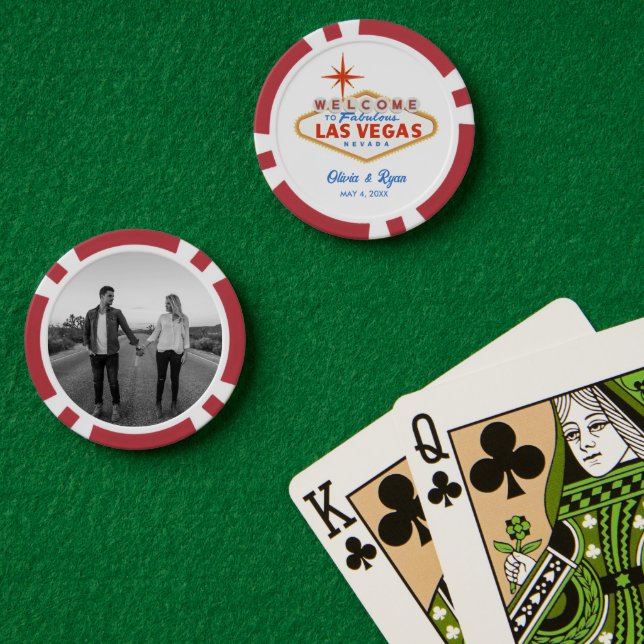 Las Vegas Favour Gift Welcome Sign Red Poker Chip (Poker Table (Double))