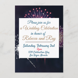 Las Vegas Fireworks Wedding Celebration Invitation
