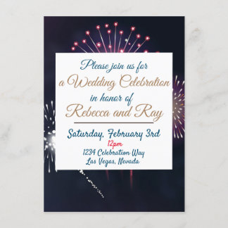 Las Vegas Fireworks Wedding Celebration Invitation