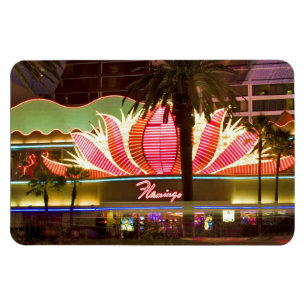 Las Vegas Flamingo @ Night Flexible Magnet