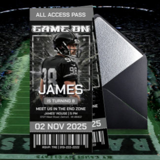 Las Vegas Football Ticket Birthday Invitation