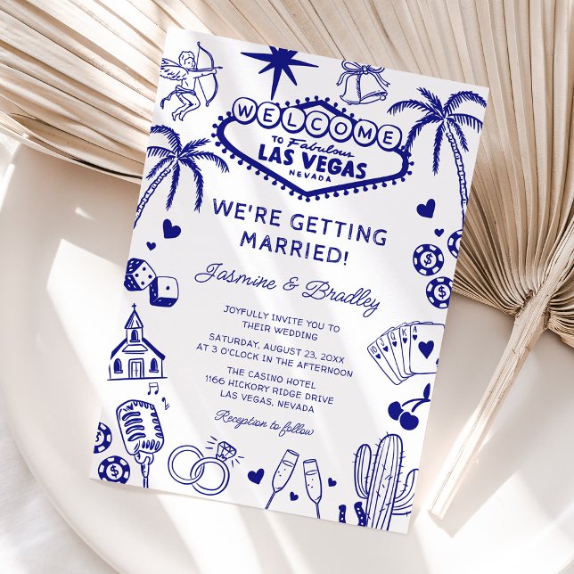 Las Vegas Fun Doodle Wedding Invitation (Creator Uploaded)