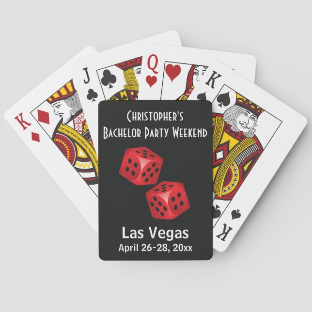 Las Vegas Gambling Bachelor Party Trip Favor Playing Cards (Back)