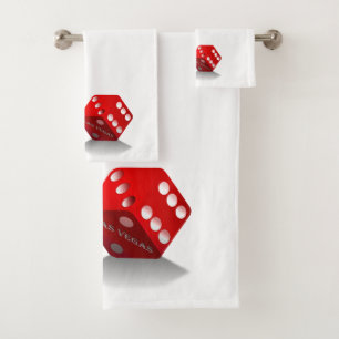 Las Vegas Gambling Craps Dice Bath Towel Set