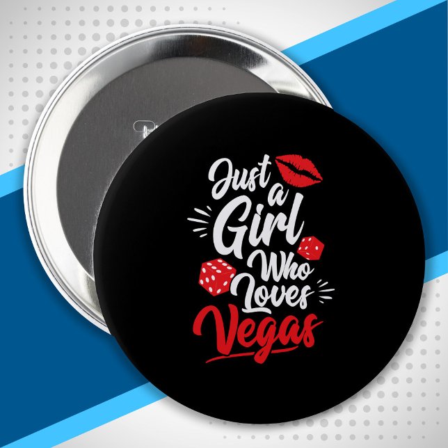 Las Vegas Girls Trip - Girl Who Loves Vegas 10 Cm Round Badge (Creator Uploaded)