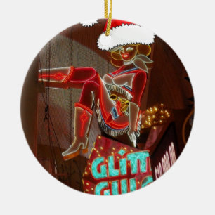 Las Vegas Glitter Gulch Christmas Ceramic Tree Decoration