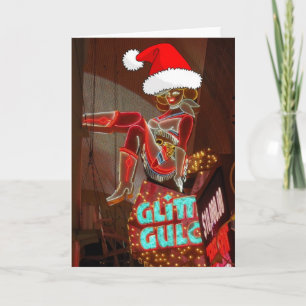 Las Vegas Glitter Gulch Christmas Holiday Card