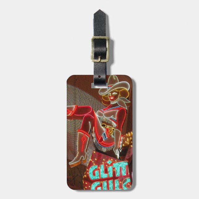 Las Vegas Glitter Gulch Luggage Tag (Front Vertical)