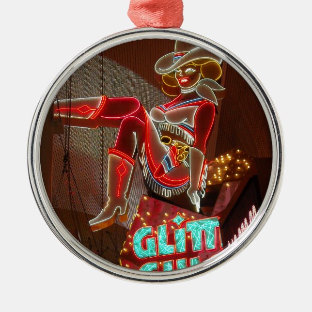 Las Vegas Glitter Gulch Metal Tree Decoration (Front)