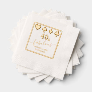 Las Vegas Gold 40 and Fabulous Woman Birthday Foil Napkins