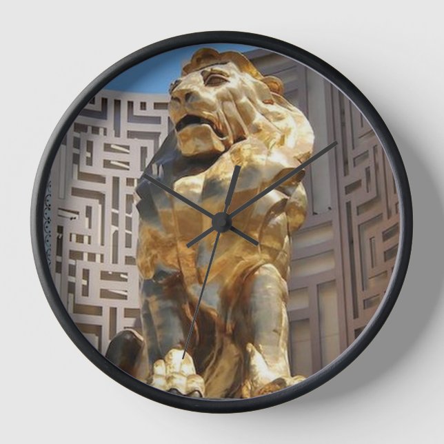LAS VEGAS GOLD LION CLOCK (Front)