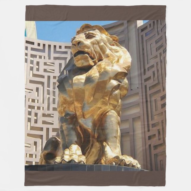 LAS VEGAS GOLDEN LION STATUE FLEECE BLANKET (Front)