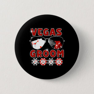 Las Vegas Groom Wedding Tee Bachelor Party Stag Ni 6 Cm Round Badge