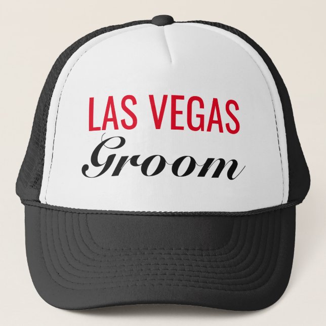Las Vegas Groom Wedding Trucker's Hat (Front)