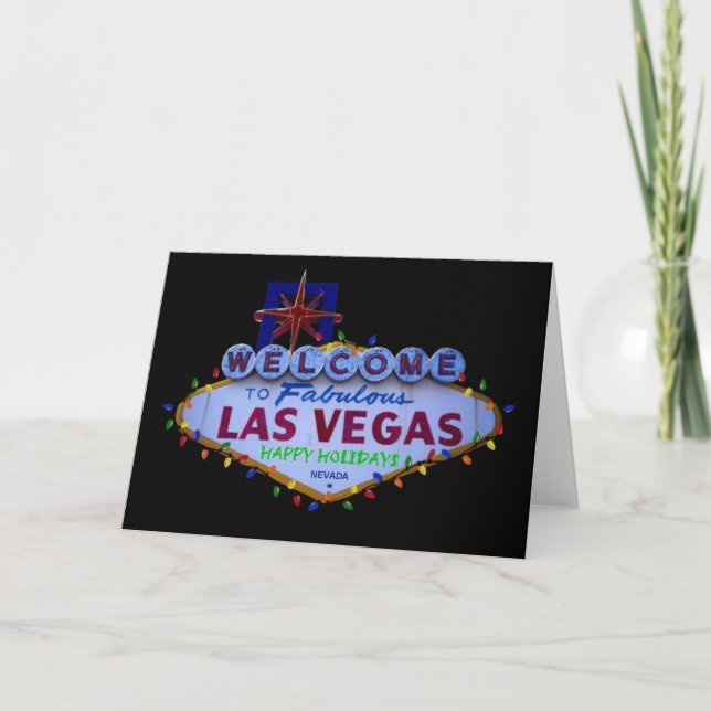 Las Vegas Happy Holidays Lights Card (Front)