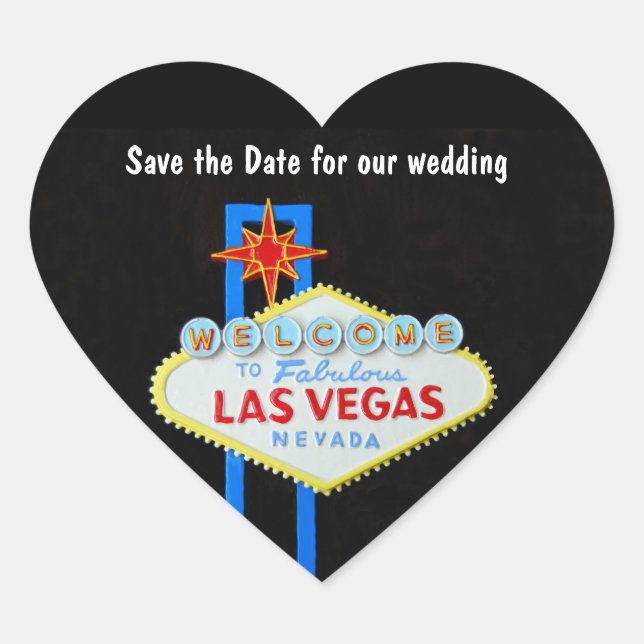 Las Vegas Heart Shaped Wedding Heart Sticker (Front)