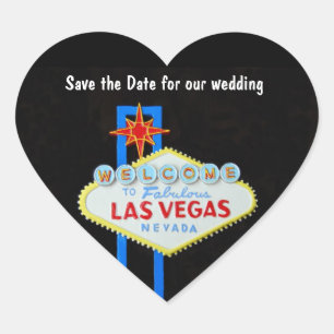 Las Vegas Heart Shaped Wedding Heart Sticker