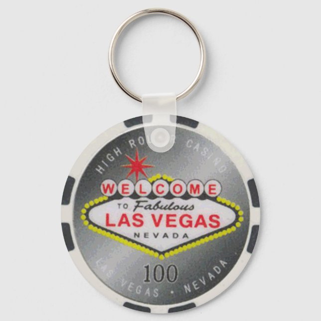Las Vegas High Roller $100 Poker Chip Keychain (Front)