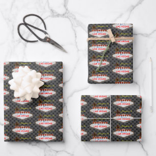 Las Vegas Honeymoon Card Suits Wrapping Paper Sheet