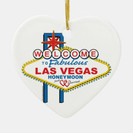 Las Vegas Honeymoon Ceramic Tree Decoration