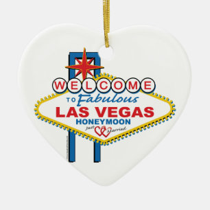 Las Vegas Honeymoon Ceramic Tree Decoration