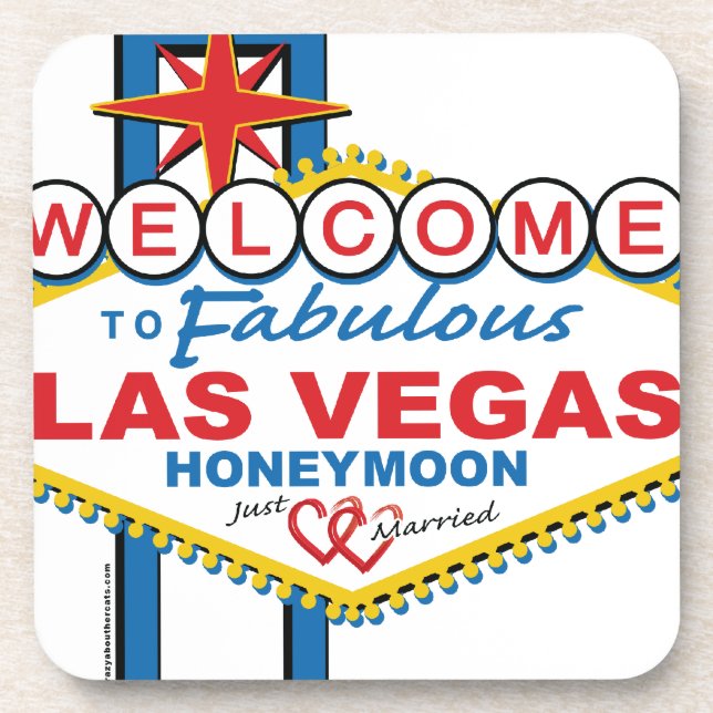 Las Vegas Honeymoon retro Coaster (Front)